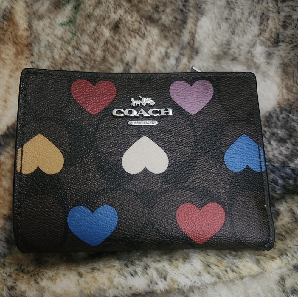 Coach Heart Print Wallet